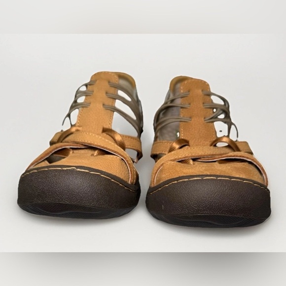 Relax Foam Jambu Women's Chestnut Closed Toe Leather Sandals Shoes Brown Tan 8 - Picture 4 of 9